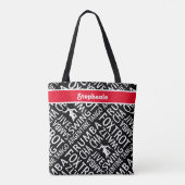 Personalisiert Black Red Ballroom Dance Tasche (Rückseite)
