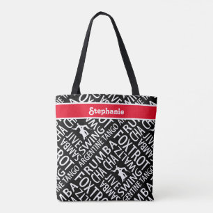 Personalisiert Black Red Ballroom Dance Tasche