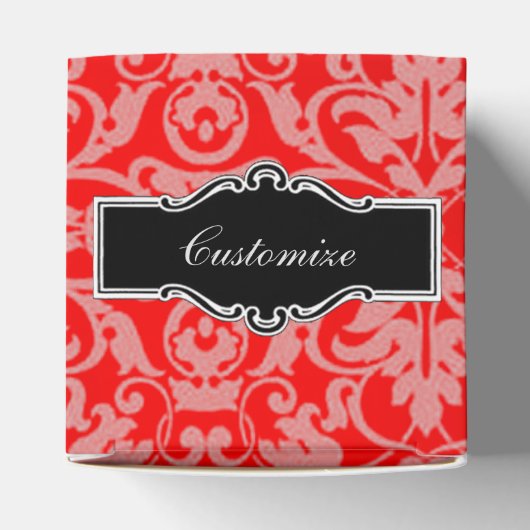 Personalisiert Black & Red Damask Herzinfarkt Geschenkschachtel (Oben)