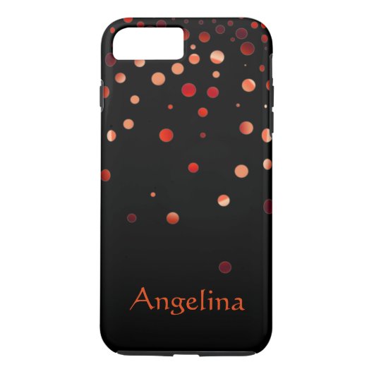 Personalisiert Black Red Glitzer Imitate Confetti Case-Mate iPhone Hülle (Rückseite)