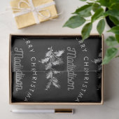 Personalisiert Black Retro Frohe ChristmasMonogram Seidenpapier (Geschenk)