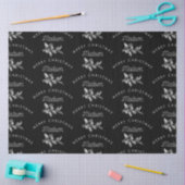 Personalisiert Black Retro Frohe ChristmasMonogram Seidenpapier (Basteln)