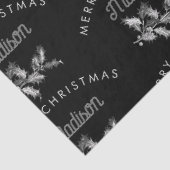 Personalisiert Black Retro Frohe ChristmasMonogram Seidenpapier (Ausschnitt)
