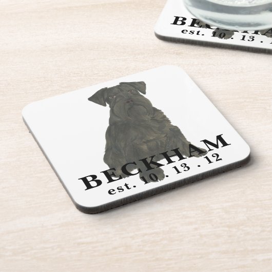 Personalisiert Black Schnauzer Getränkeuntersetzer (Linke Seite)