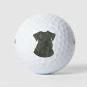 Personalisiert Black Schnauzer Golfball (Vorderseite)