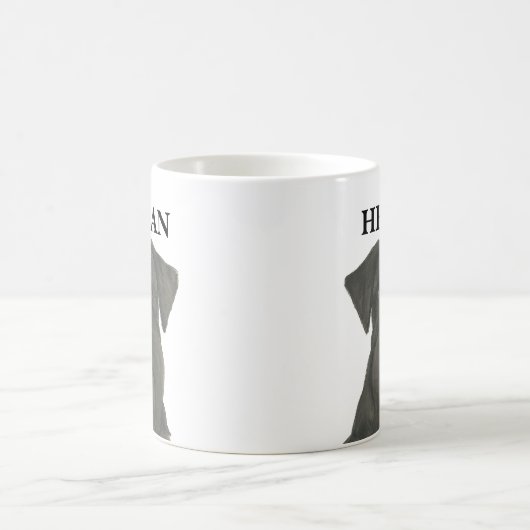 Personalisiert Black Schnauzer Kaffeetasse (Mittel)