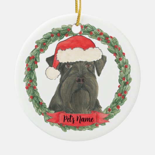 Personalisiert Black Schnauzer Keramik Ornament (Vorne)