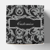 Personalisiert Black & Silver Damask Herzinfarkt Geschenkschachtel (Oben)