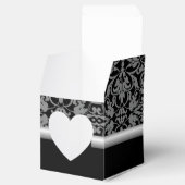 Personalisiert Black & Silver Damask Herzinfarkt Geschenkschachtel (Geöffnet)