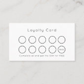 Personalisiert Black Simple, Modern, Minimalistisc Treuekarte (Rückseite)