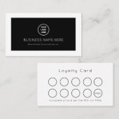 Personalisiert Black Simple, Modern, Minimalistisc Treuekarte (Vorne/Hinten)