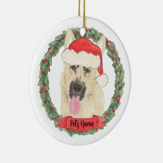Personalisiert Black & Tan German Shepherd Keramik Ornament (Rechts)