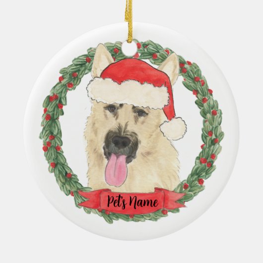 Personalisiert Black & Tan German Shepherd Keramik Ornament (Hinten)