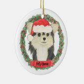 Personalisiert Black & Tan Long Haired Chihuahua Keramik Ornament (Rechts)