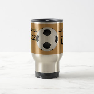 Personalisiert Black Text Soccer Tumbler Reisebecher