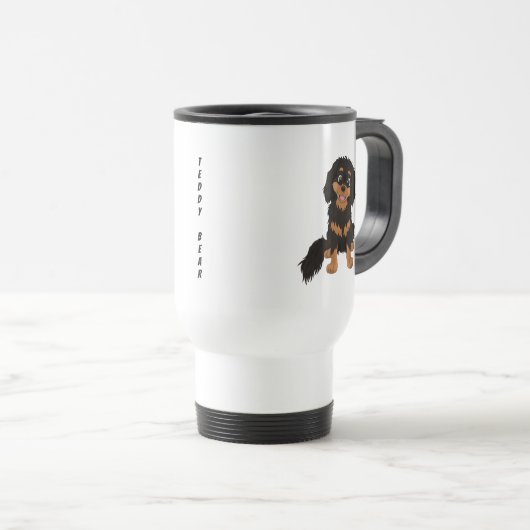 Personalisiert Black und Tan Cavalier Spaniel Reisebecher (VorderseiteRechts)
