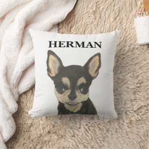 Personalisiert Black und Tan Chihuahua reversible Kissen