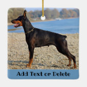 Personalisiert Black und Tan Doberman Pinscher Keramikornament (Rückseite)