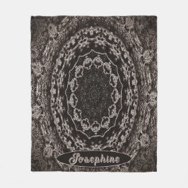 Personalisiert Black und Taupe Mandala Fleecedecke