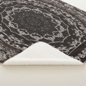 Personalisiert Black und Taupe Mandala Sherpadecke (3/4)