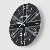 Personalisiert Black Union Jack British Flag Dial Große Wanduhr (Winkel)