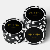 Personalisiert Black w/Yellow Mr & Mrs. Pokerchips (Stapel)