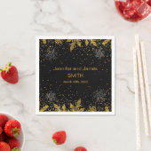 Personalisiert Black Wedding Confetti Gold Glitzer Serviette (Beispiel)