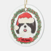 Personalisiert Black & White Shih Tzu Keramik Ornament (Links)