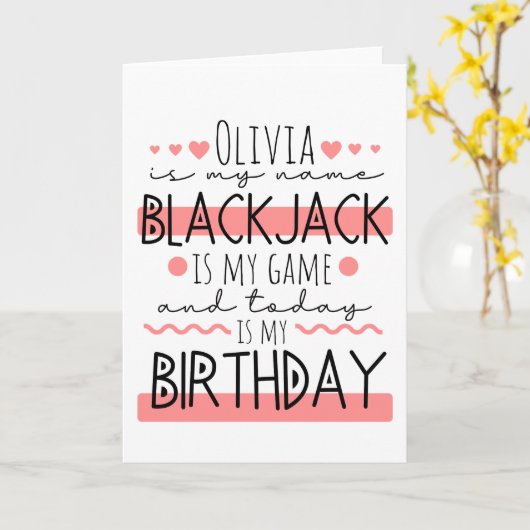 Personalisiert Blackjack Geburtstag Karte (Gelbe Blume)