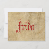 Personalisiert Blackletter Parchester Frida Red Einladung (Vorderseite)