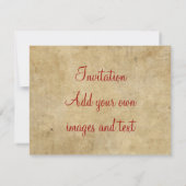 Personalisiert Blackletter Parchester Frida Red Einladung (Rückseite)