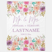 Personalisiert Blanket mit Blume Fleecedecke (Vorderseite)