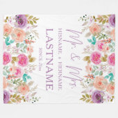 Personalisiert Blanket mit Blume Fleecedecke (Vorderseite (Horizontal))