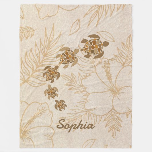 Personalisiert Blanket Name Sea Turtle Hawaii Fleecedecke (Vorderseite)