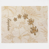Personalisiert Blanket Name Sea Turtle Hawaii Fleecedecke (Vorderseite (Horizontal))