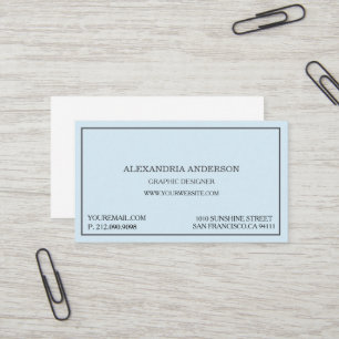Personalisiert Blassblau Modern Minimalistisch Visitenkarte