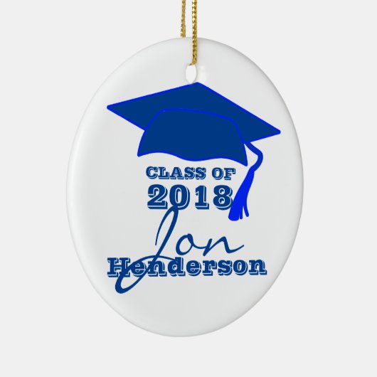 Personalisiert-Blau-Abschluss Keramikornament (Rechts)