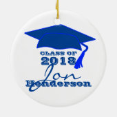 Personalisiert-Blau-Abschluss Keramikornament (Hinten)