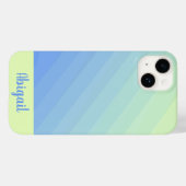 Personalisiert Blau-Gelb Ombre Gradient Case-Mate iPhone Hülle (Rückseite (Horizontal))
