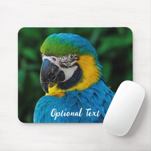 Personalisiert-Blau-Gelb-Papagei Mousepad (Mit Mouse)