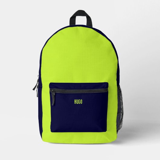 Personalisiert blau-grün bedruckter rucksack (Vorderseite)