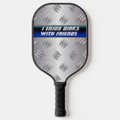 Personalisiert Blau, IMITATE Silber Diamantplatte Pickleball Schläger (Vorderseite)