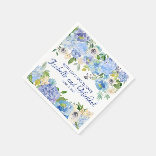 Personalisiert Blau Serviette (Ecke)