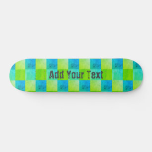 Personalisiert Blau und grün Rustikal Cool Skateboard