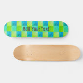 Personalisiert Blau und grün Rustikal Cool Skateboard (Horizontal)