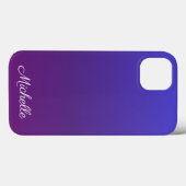 Personalisiert-blau und lila ombre Case-Mate iPhon iPhone Hülle (Rückseite (Horizontal))
