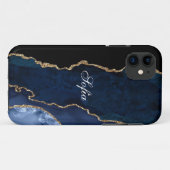 Personalisiert Blau und Schwarz Case-Mate iPhone Hülle (Rückseite (Horizontal))