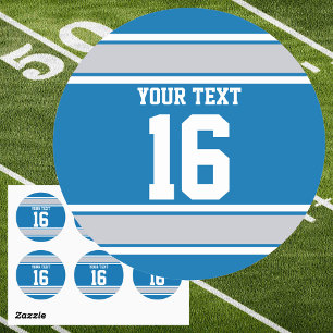 Personalisiert-Blau- und Silberstreifen Runder Aufkleber