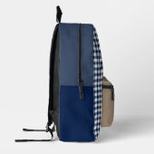 Personalisiert Blau und Weiß Gingham Tablecloth Bedruckter Rucksack (Links)