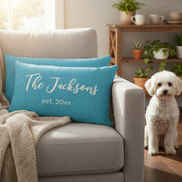 Personalisiert-Blau-Weiß-Individuelle Name und Jah Lendenkissen